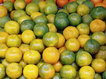 Full frame shot of oranges in market