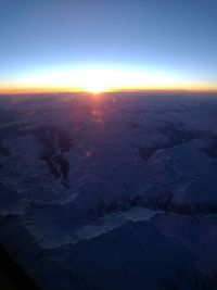 Scenic view of landscape against sky during sunset