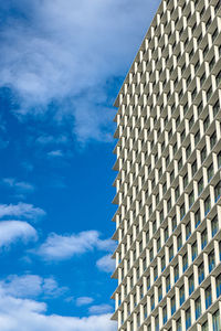 Low angle view of skyscraper against sky