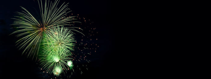 Colorful fireworks on a black background. celebration and holidays concept. independence day 