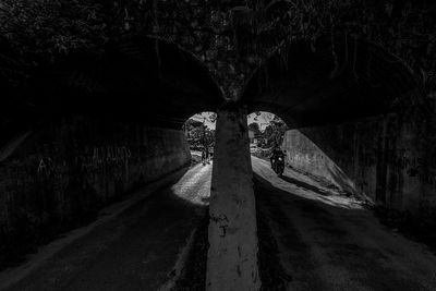 Empty road in tunnel