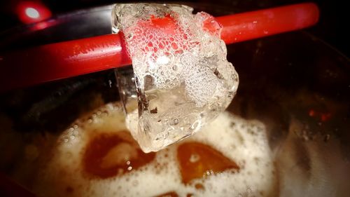 Close-up of ice cubes