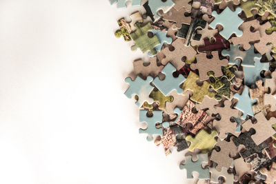 High angle view of toys on table