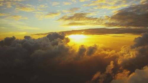 Scenic view of dramatic sky during sunset