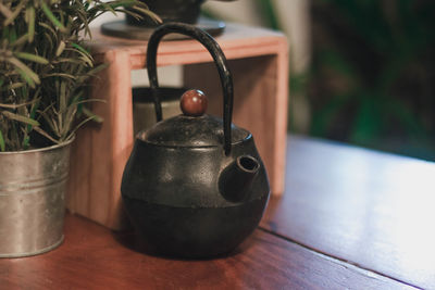 Close-up of potted plant on table