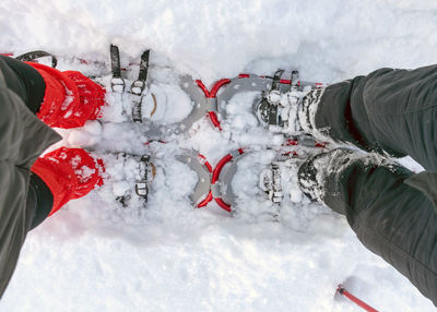 Low section of person on snow