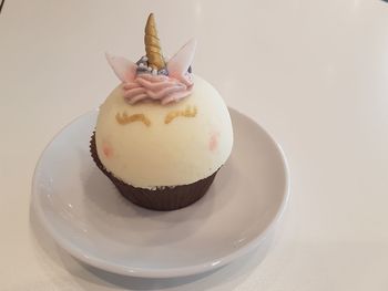 Close-up of cupcakes on plate