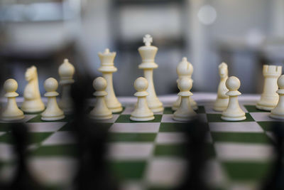 Close-up of chess pieces