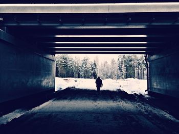 Man walking on road