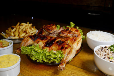 Close-up of food on table