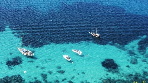 Boats in sea