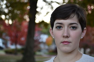 Close-up portrait of young woman