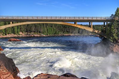 Bridge over river against sky