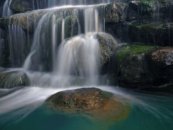 View of waterfall in forest