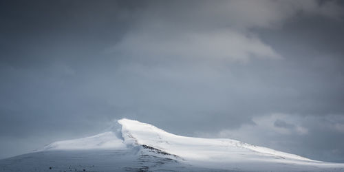 Scenic view of snow covered mountains