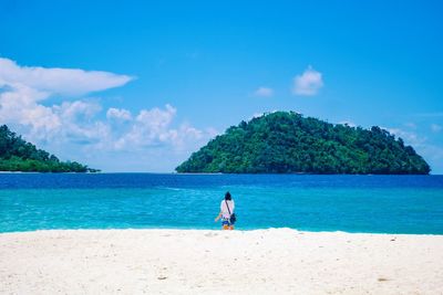 Scenic view of beach against sky