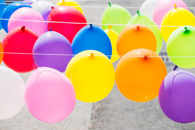 Close-up of multi colored balloons