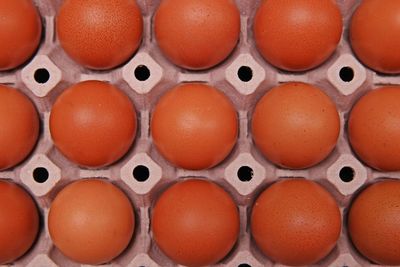 Full frame shot of eggs in container