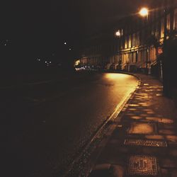 Illuminated street light at night