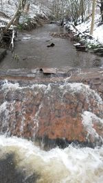 Water splashing on rocks