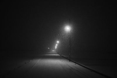 Empty road at night