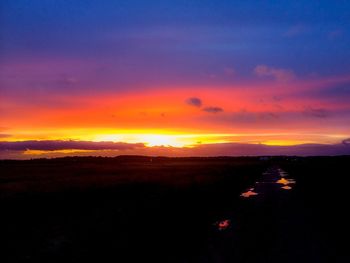 Scenic view of landscape at sunset