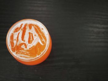 High angle view of coffee on table