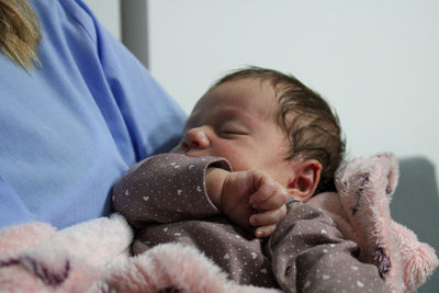 Portrait of cute baby lying down