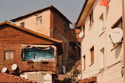 Low angle view of residential buildings against sky