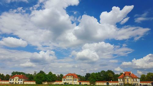 Panoramic view of built structure against sky