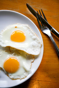 Directly above shot of breakfast on table