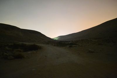 Scenic view of mountains against clear sky