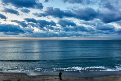 Scenic view of sea against sky during sunrise