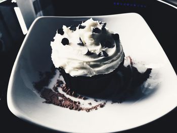 Close-up of ice cream in plate