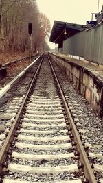 Railway tracks in winter