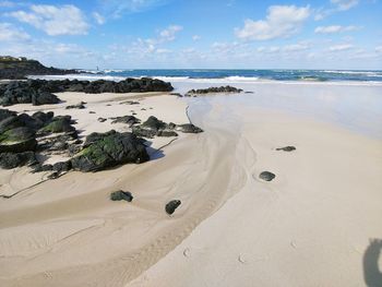 Scenic view of beach against sky