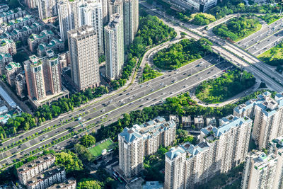 An aerial view of shenzhen, guangdong province, china