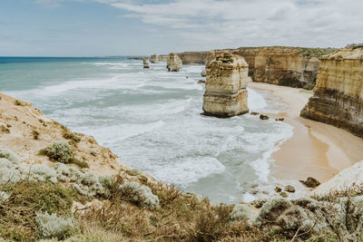 Scenic view of beach against sky