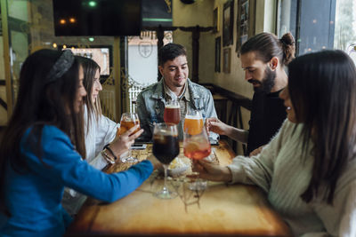 Group of people in restaurant