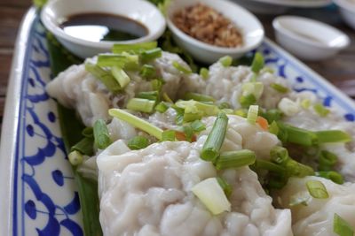 Close-up of chopped vegetables in bowl