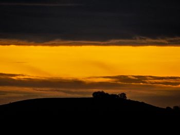 Silhouette of landscape at sunset