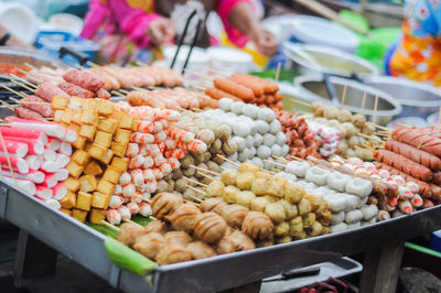 Vegetables for sale at market stall