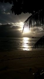 Scenic view of sea against sky at sunset