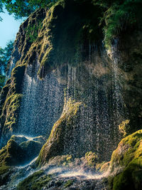 Water splashing on rocks