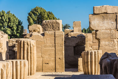 Ruins of temple against sky