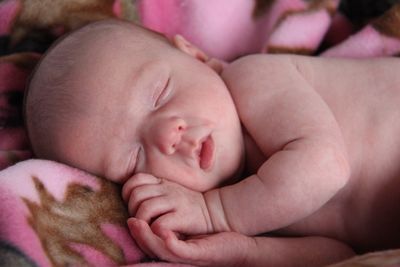 Close-up of baby sleeping