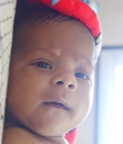 Close-up portrait of cute baby