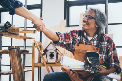 Man sitting on table