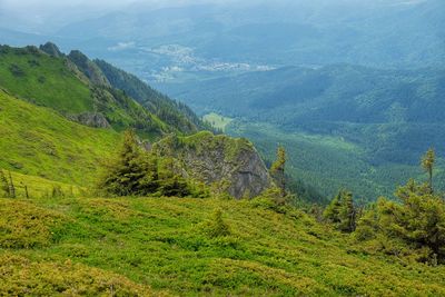 Scenic view of landscape and mountains