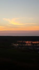 Scenic view of field against sky during sunset